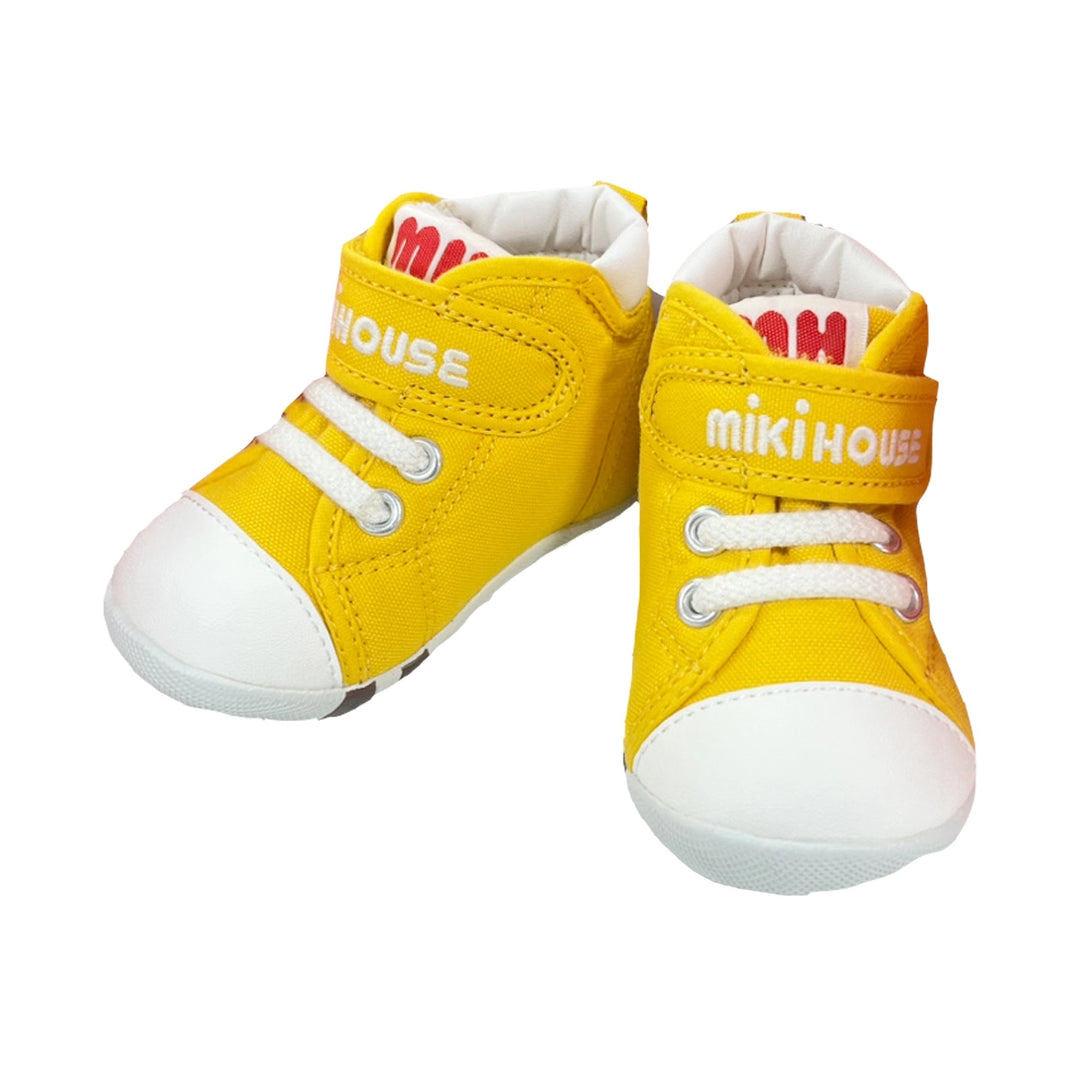 >Miki House My First Walker Shoes Classic High Top - Yellow
