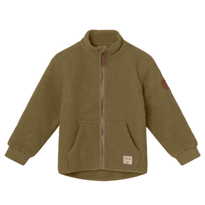 MINI A TURE Kids MATSALEH+MATVALUR Teddyfleece Jacket Pants Set - Capers Green