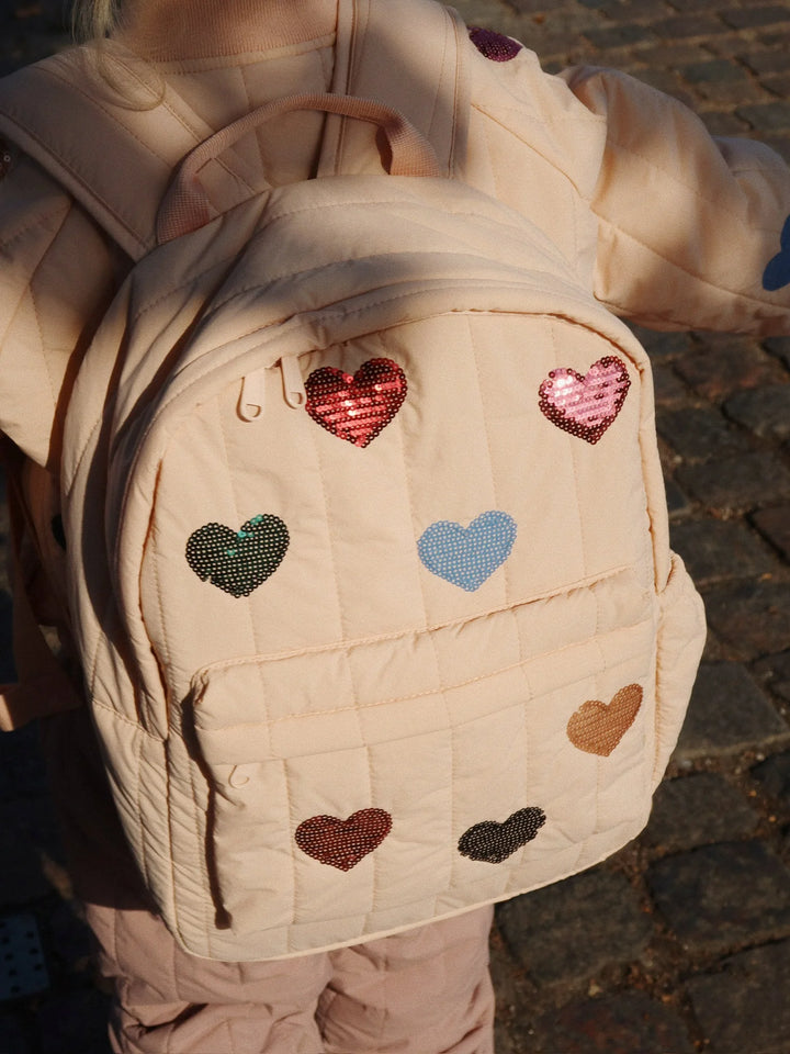 Konges Sloejd Kids JUNO Quilted Sequin Backpack - Cameo Rose