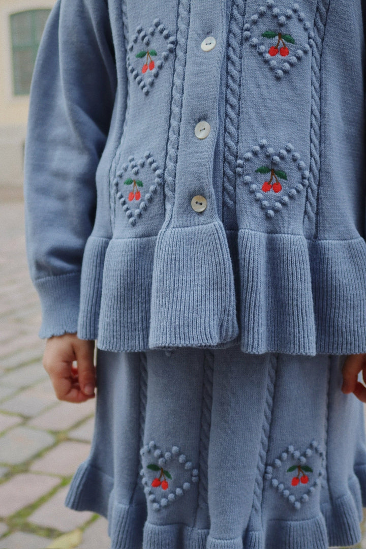 Konges Sloejd Kids Girls Soleil Cardigan+Shirt Set - Country Blue