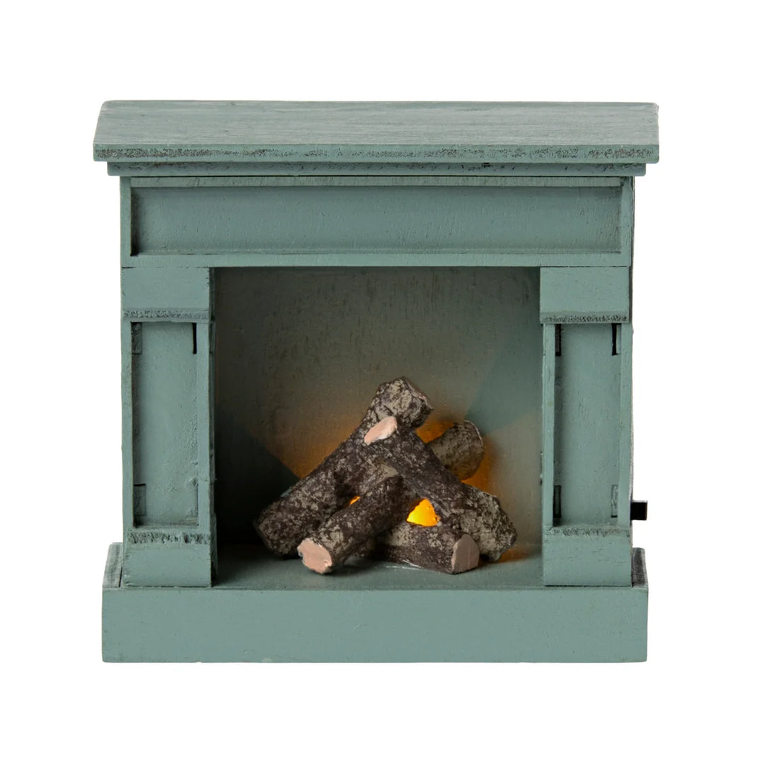 Maileg Fireplace, Mouse - Blue