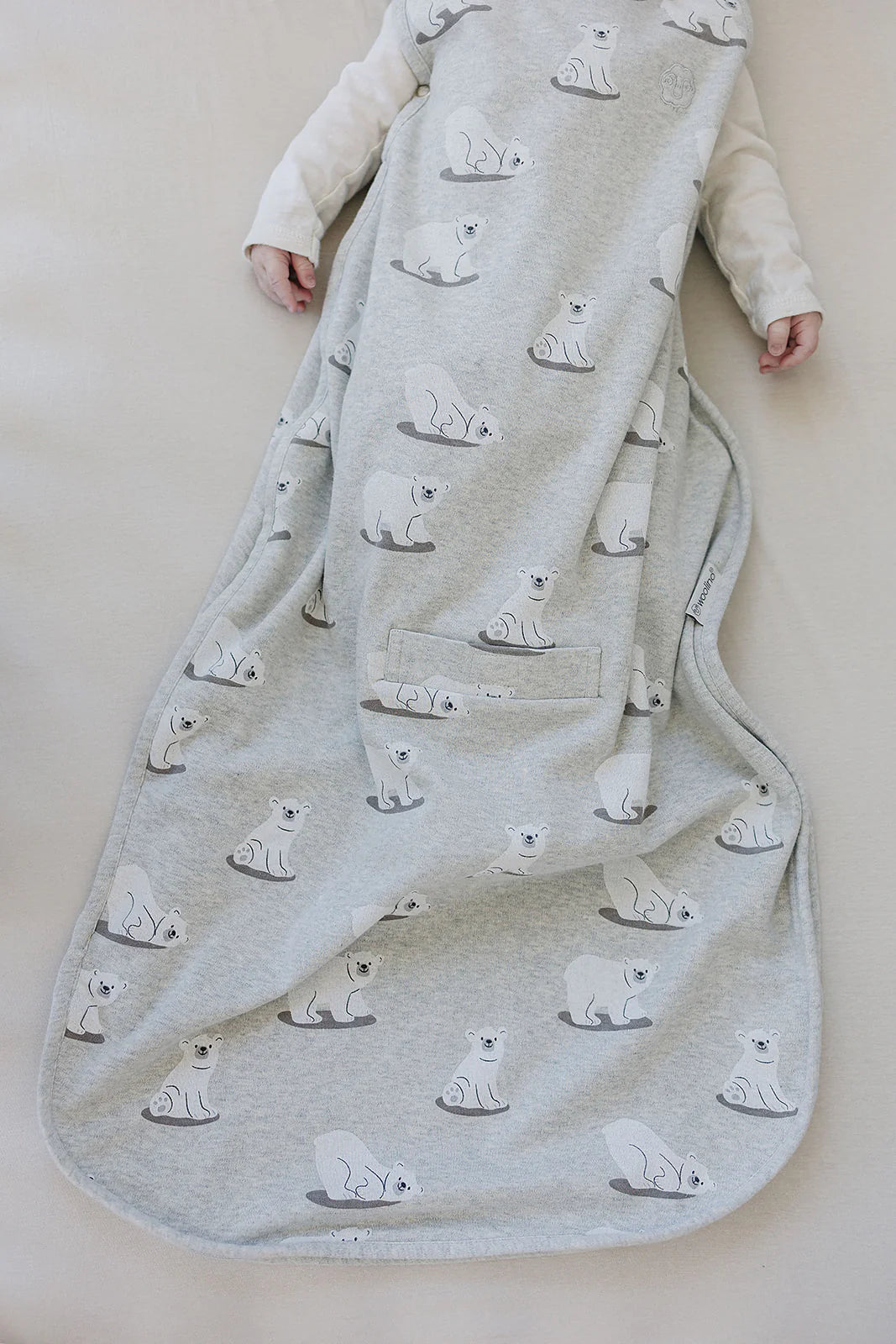 >Woolino Merino Wool 4 Season BABY Sleep Bag ULTIMATE  - Polar Bear