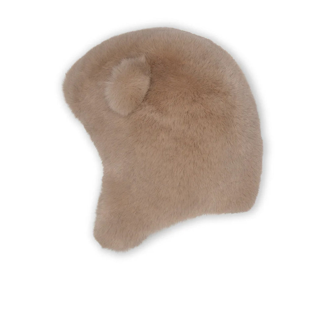 MINI A TURE Baby MATLIEN Fleece Lined Winter Hood - Grey Brown