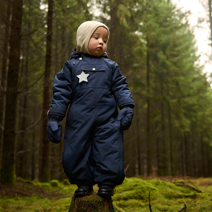 MINI A TURE Kids MATWISTI Snowsuit w/ Fur Hat - Blue Night