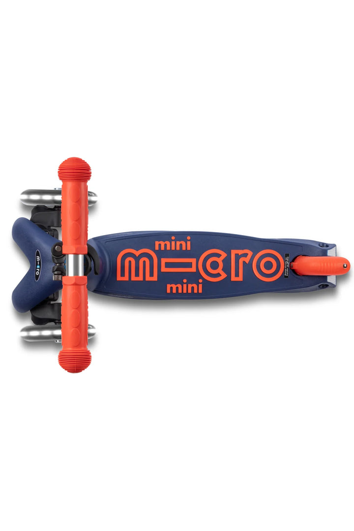 Micro Kids Mini Foldable LED Scooter - Navy Blue/Orange [Ages 2-5]