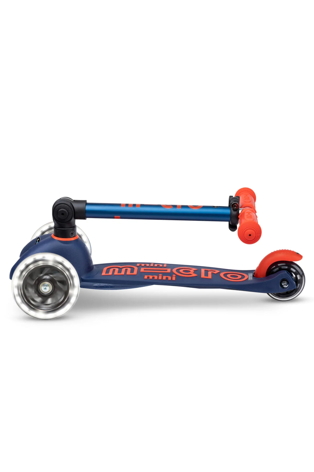 Micro Kids Mini Foldable LED Scooter - Navy Blue/Orange [Ages 2-5]