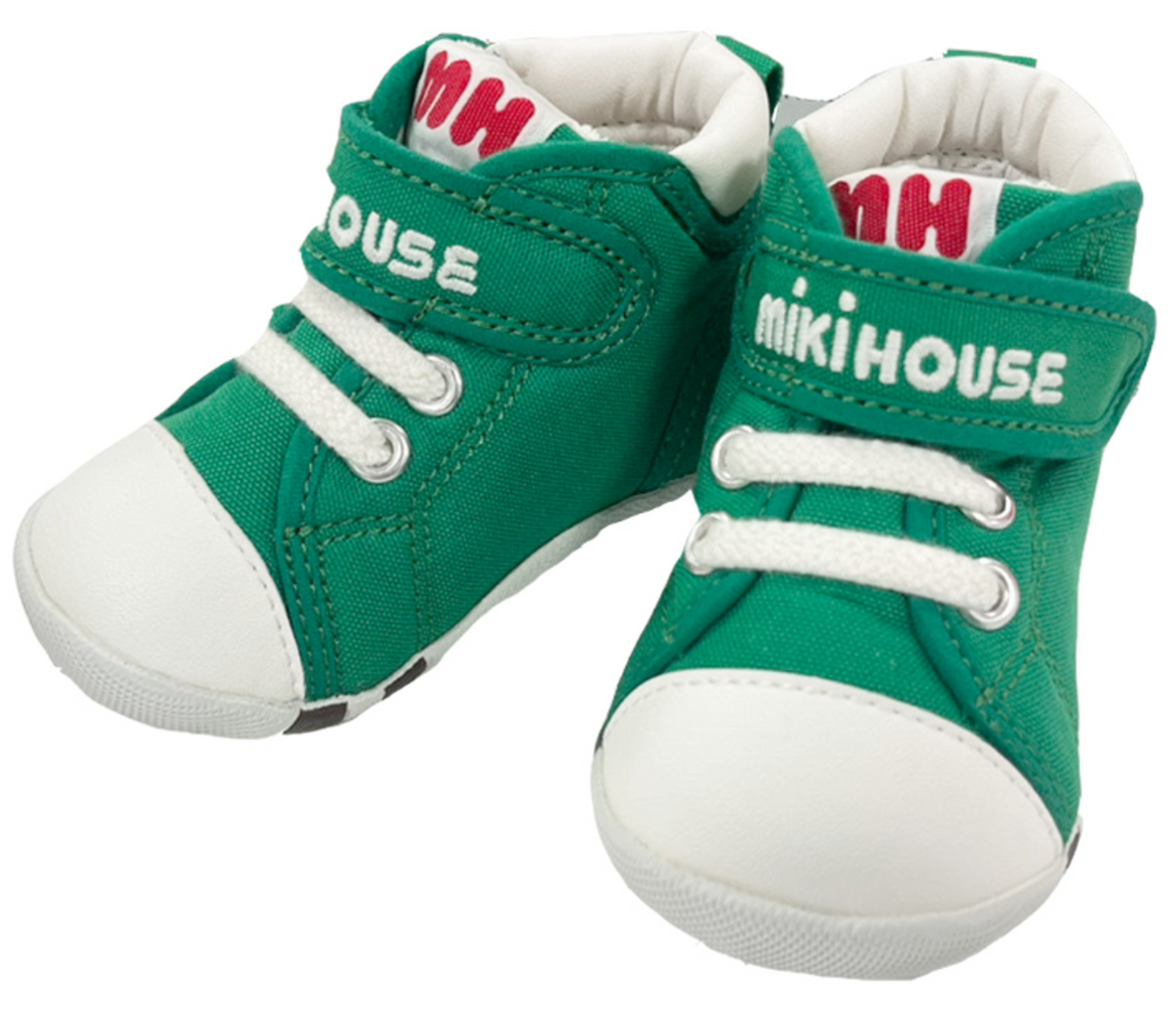 >Miki House My First Walker Shoes Classic High Top - Green