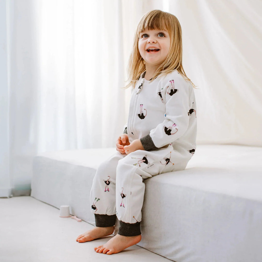 Nest Designs Kids 1.0 TOG Organic Cotton Long Sleeve Footed Sleep Suit - Let's Roll!