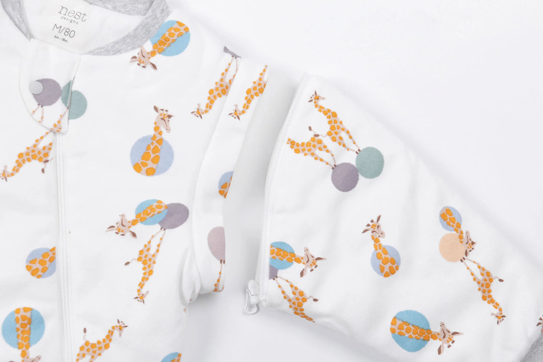 Nest Designs Kids/Baby 3.5 TOG Organic Cotton Long Sleeve Sleep Bag - Giraffe Shapes