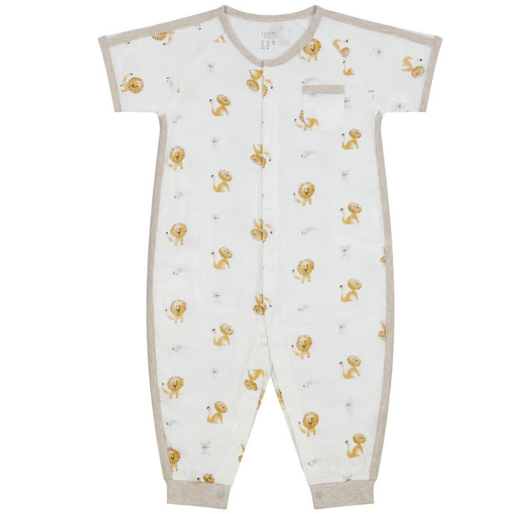 Nest Designs Baby Bamboo Pima Short Sleeve Romper - The Lion and The Mouse