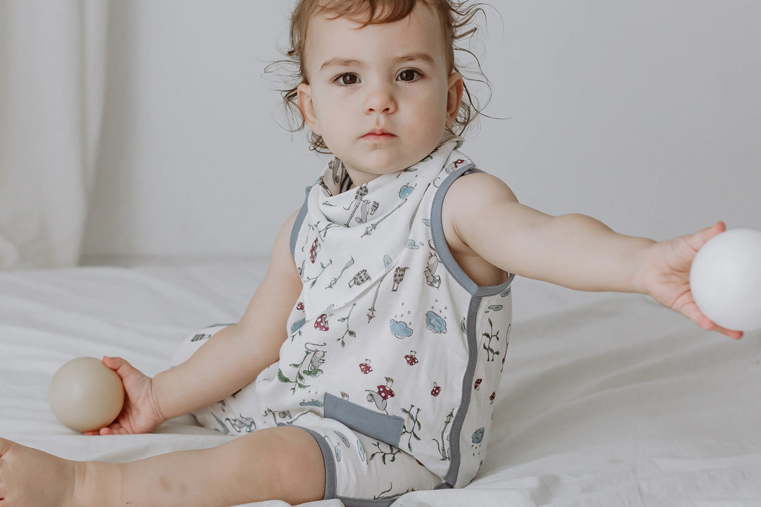 Nest Designs Baby Bamboo Pima Sleeveless Romper - The Town Mouse & The Country Mouse