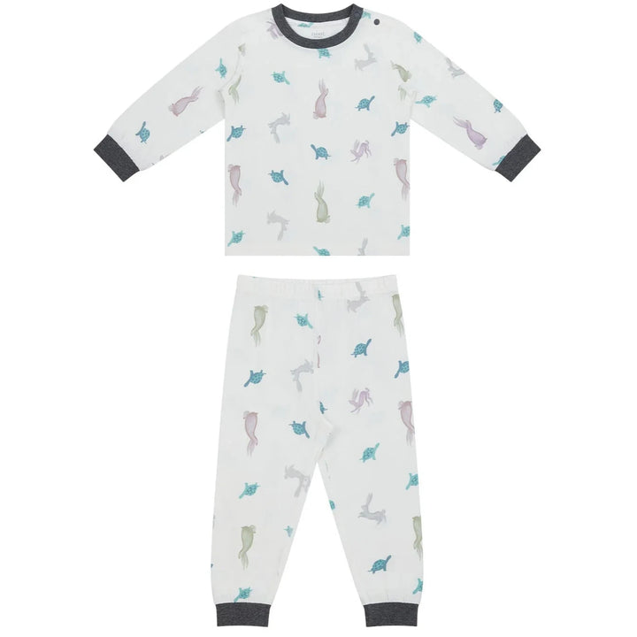 Nest Designs Kids/Baby Avocado Bamboo Two-Piece Long Sleeve PJ Set - The Tortoise & The Hare