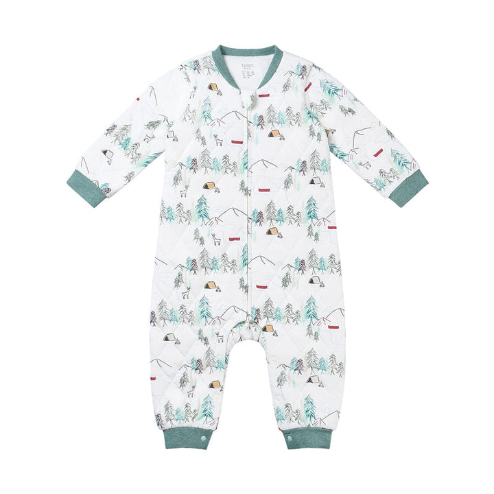 Nest Designs Kids/Baby Bamboo Jersey Quilted Long Sleeve Romper - Happy Trails