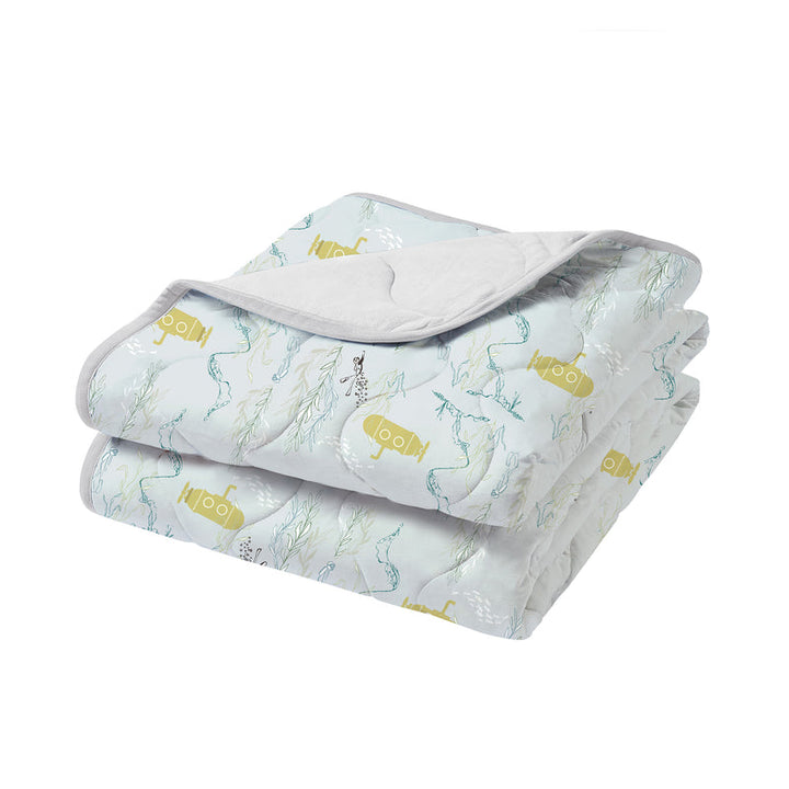 Nest Designs Kids/Baby 3.2 TOG Bamboo Jersey Quilted Medium Winter Blanket 57" x 70" - Blub Blub Yellow Sub