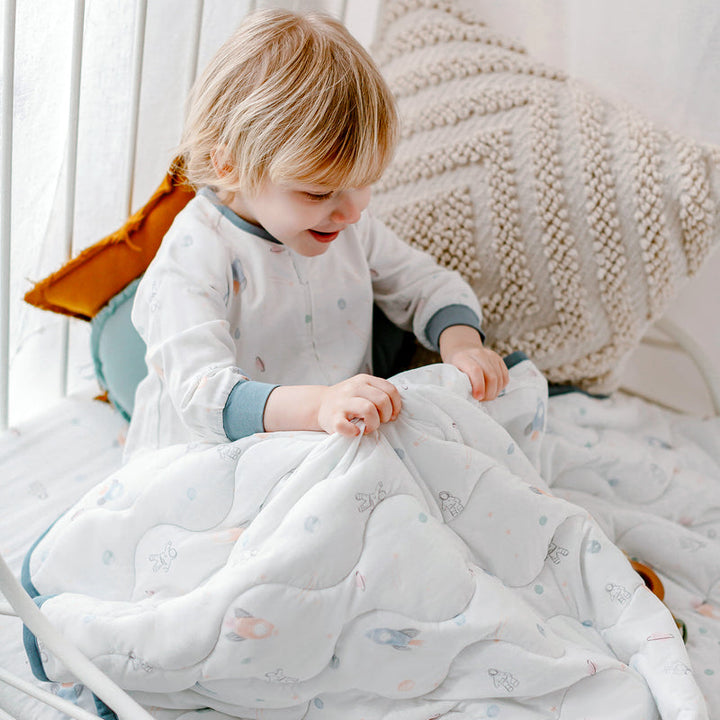 Nest Designs Kids/Baby 3.2 TOG Bamboo Jersey Quilted Medium Winter Blanket 57" x 70" - Up And Away!