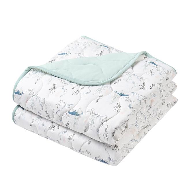 Nest Designs Kids/Baby 3.2 TOG Bamboo Jersey Quilted Large Winter Blanket 71" x 91" - Whale, Whale