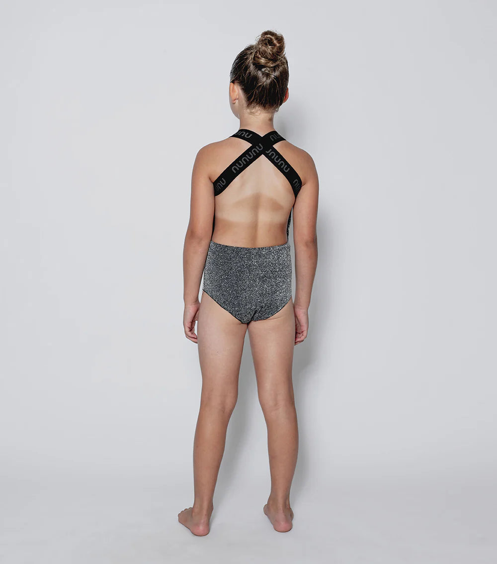 NUNUNU SPORTY SWIMSUIT - SPRINKLED SILVER