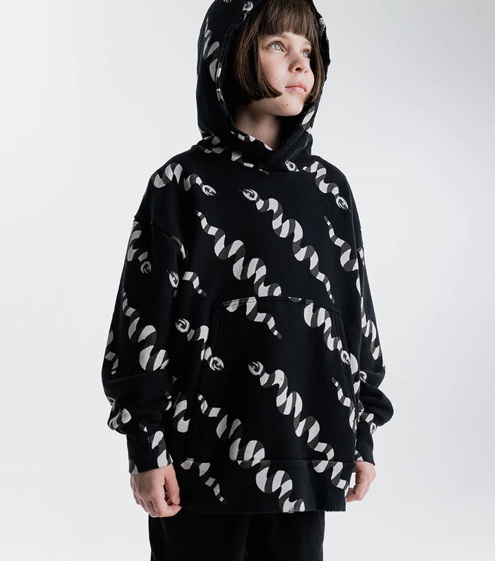 Nununu Kids STRIPEY SNAKES HOODIE - BLACK