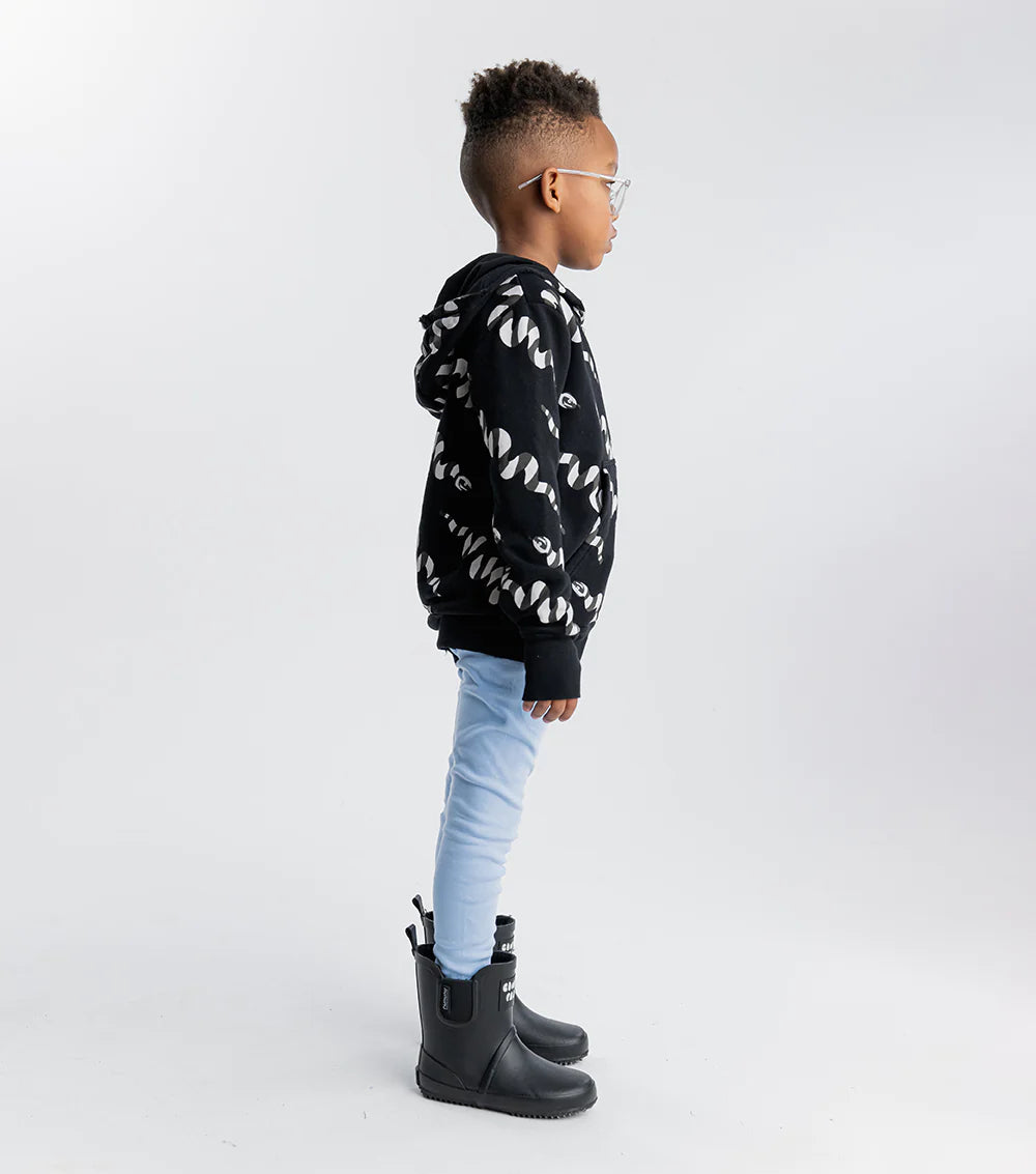 Nununu Kids STRIPEY SNAKES HOODIE - BLACK