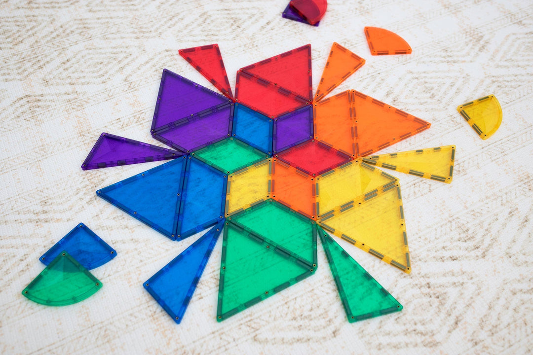 CONNETIX Rainbow Tiles - 36 Pieces Rainbow Shape Expansion Pack