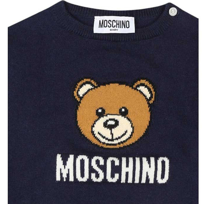 Moschino Baby Teddy Bear Crewneck Sweater - Navy
