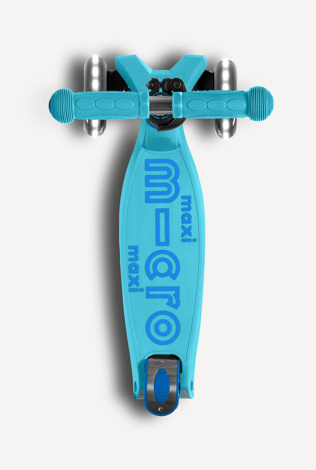 Micro Kickboard Kids Maxi Deluxe Foldable LED Scooter - Bright Blue [Age 5-12]