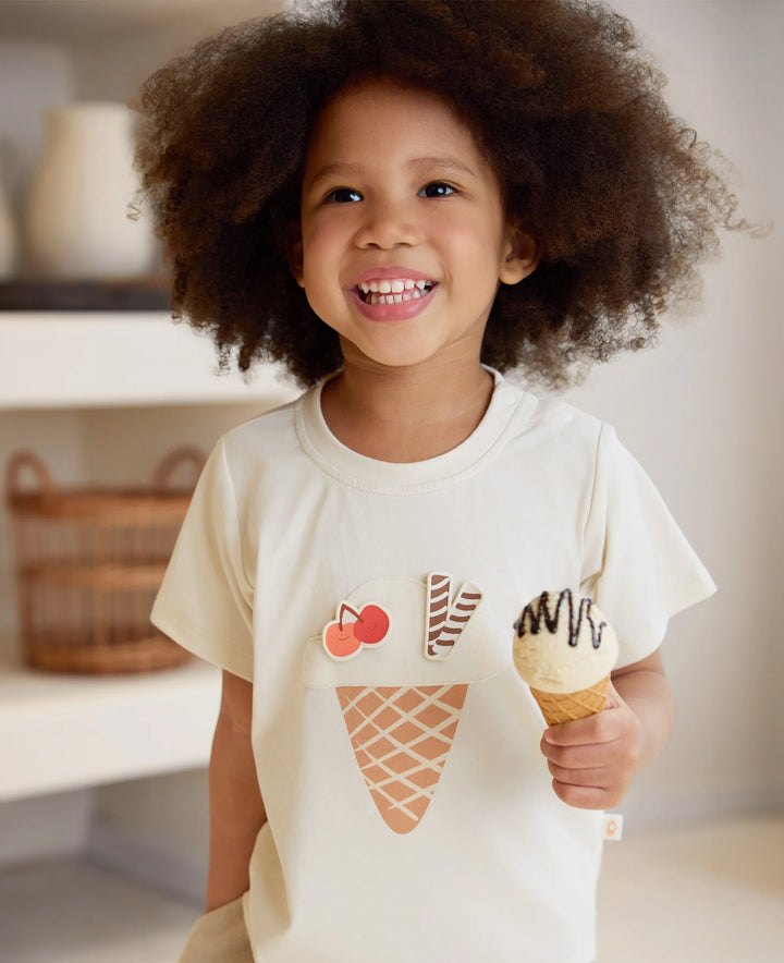 Nest Designs - Petite Revery Kids Quick Dry Cotton Short Sleeve Tee - Jet Stream
