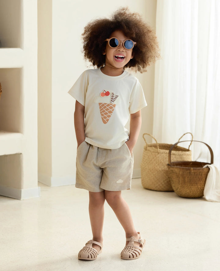 Nest Designs - Petite Revery Kids Quick Dry Cotton Short Sleeve Tee - Jet Stream