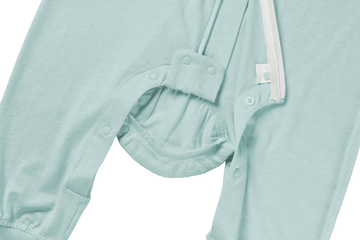 Nest Designs Kids 0.5 TOG Bamboo Jersey Short Sleeve Footed Sleep Bag - Pantone Harbor Grey