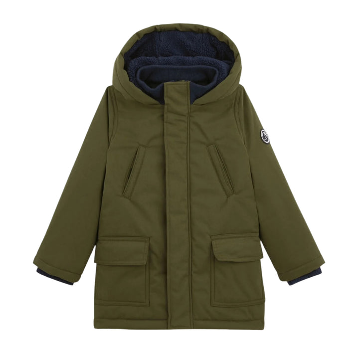 Petit Bateau Boy's Military Green Parka - 6Y