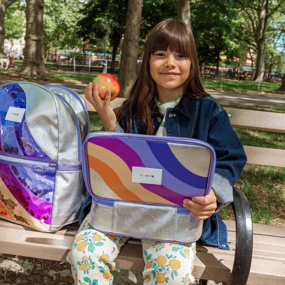 State Bags Kane Kids Backpack in Metallic SEQUIN WAVE