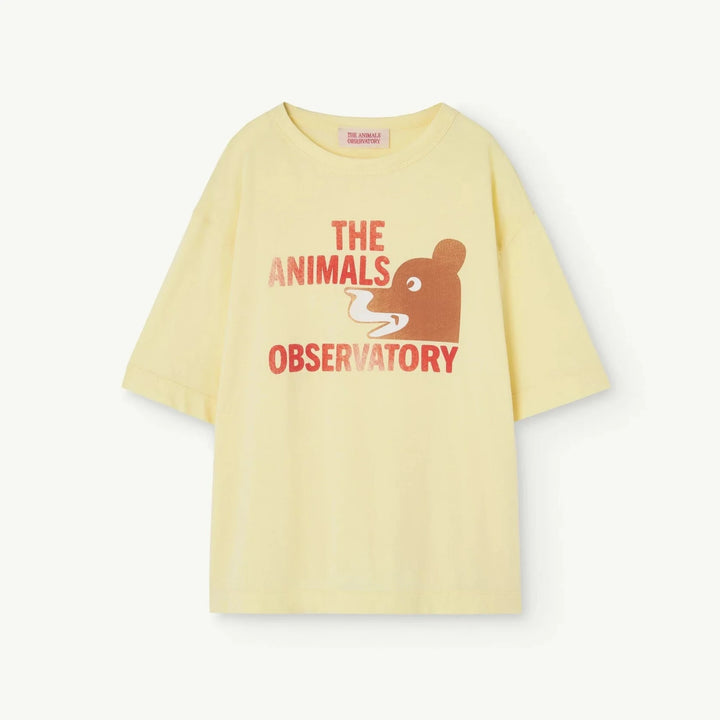 THE ANIMALS OBSERVATORY Kids Soft Yellow Bear Rooster Oversize T-Shirt