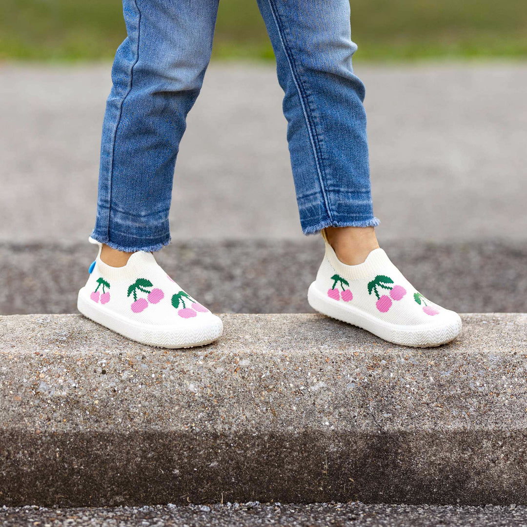 >Jan & Jul Kids Graphic Knit Shoe - Cherries
