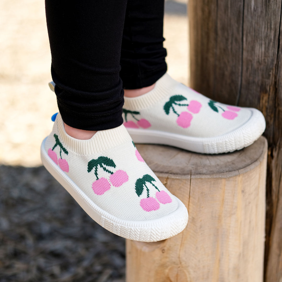 >Jan & Jul Kids Graphic Knit Shoe - Cherries