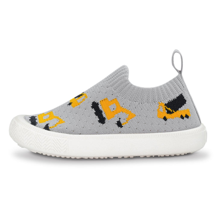 >Jan & Jul Kids Graphic Knit Shoe - Grey Construction