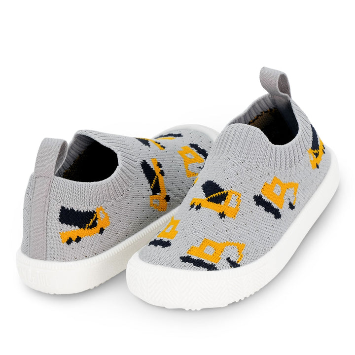 >Jan & Jul Kids Graphic Knit Shoe - Grey Construction