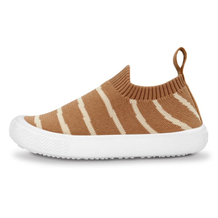 >Jan & Jul Kids Graphic Knit Shoe - Khaki Stripes