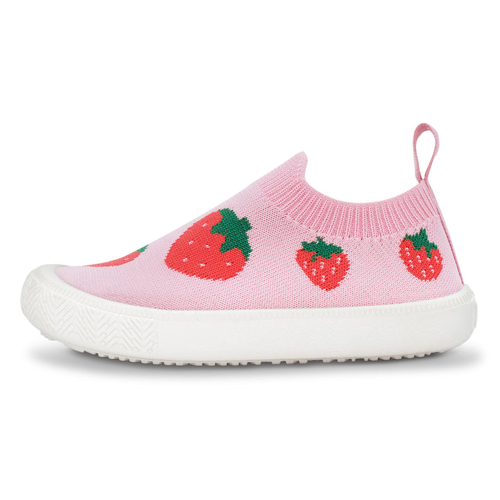 >Jan & Jul Kids Graphic Knit Shoe - Pink Strawberry