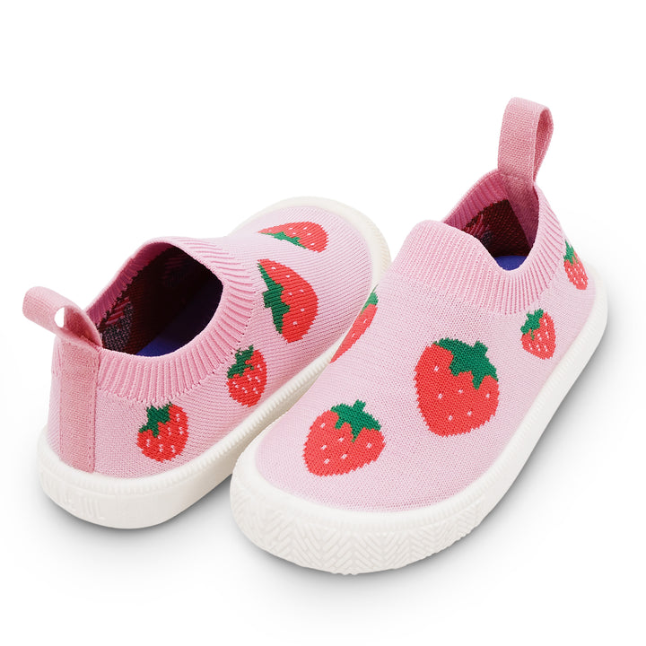 >Jan & Jul Kids Graphic Knit Shoe - Pink Strawberry