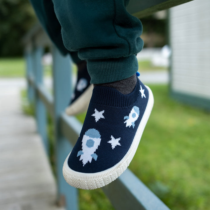 >Jan & Jul Kids Graphic Knit Shoe - Rocket