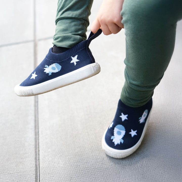 >Jan & Jul Kids Graphic Knit Shoe - Rocket