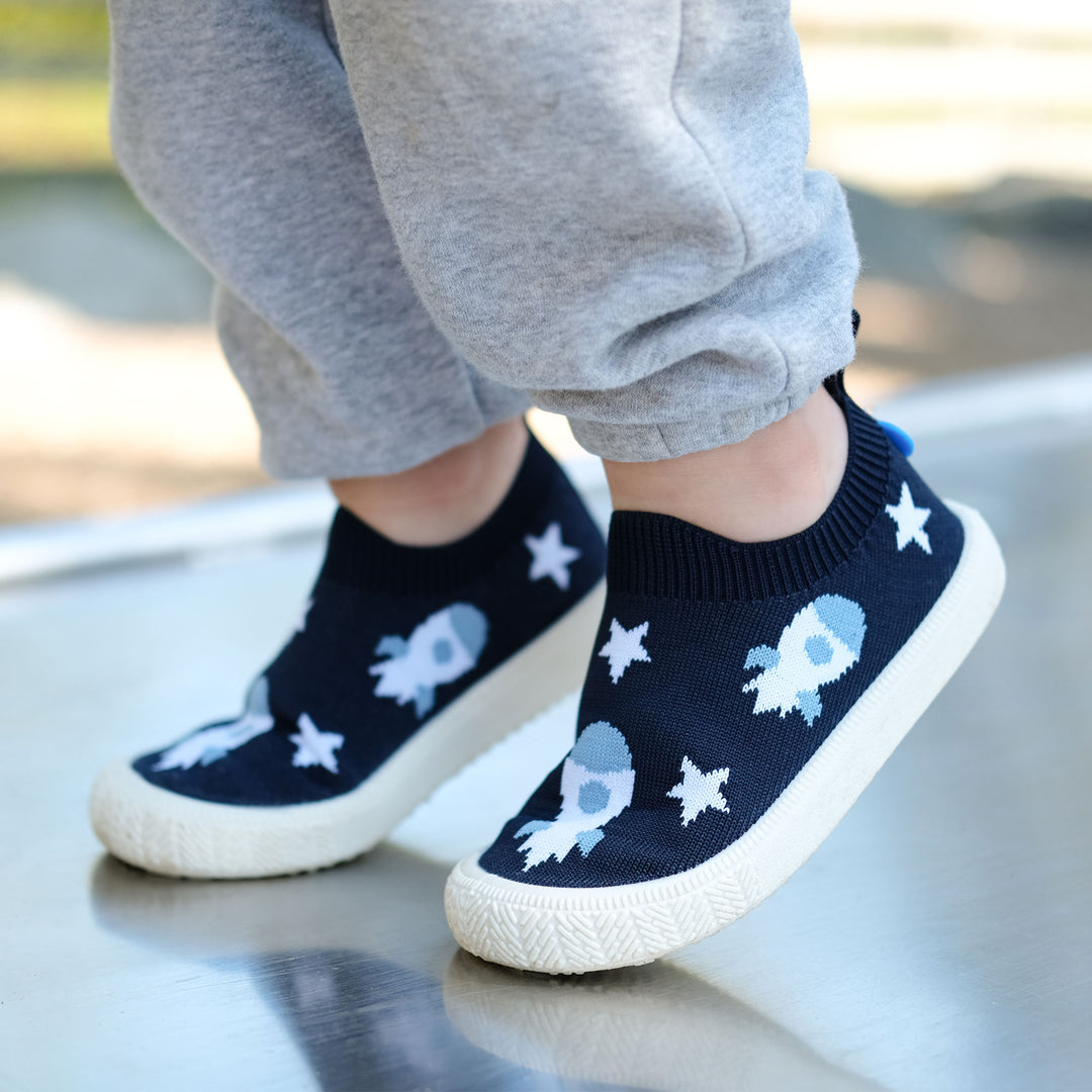 >Jan & Jul Kids Graphic Knit Shoe - Rocket