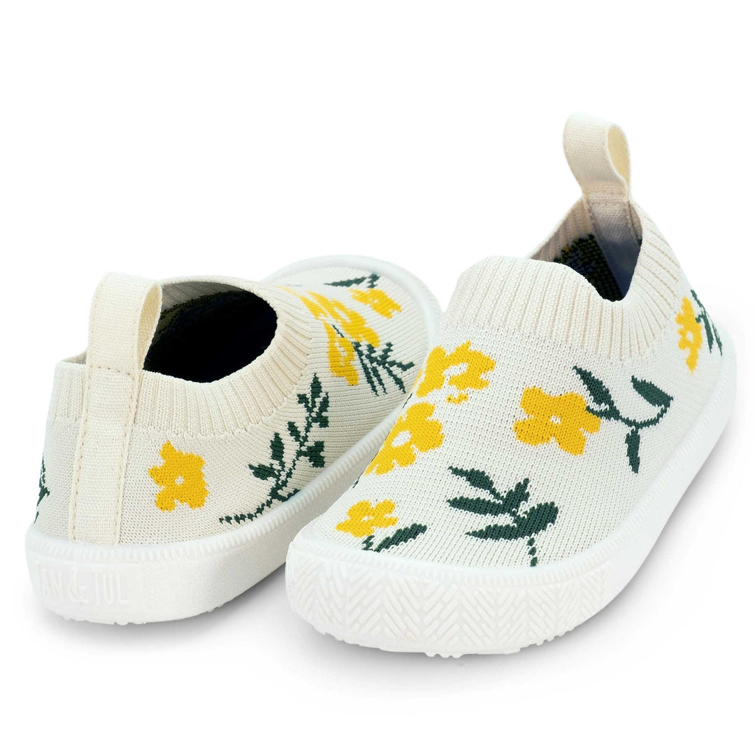 >Jan & Jul Kids Graphic Knit Shoe - Yellow Flower