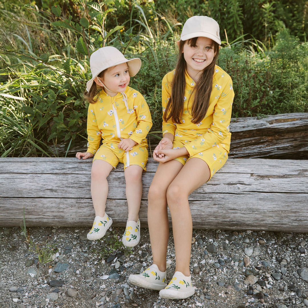 >Jan & Jul Kids Graphic Knit Shoe - Yellow Flower