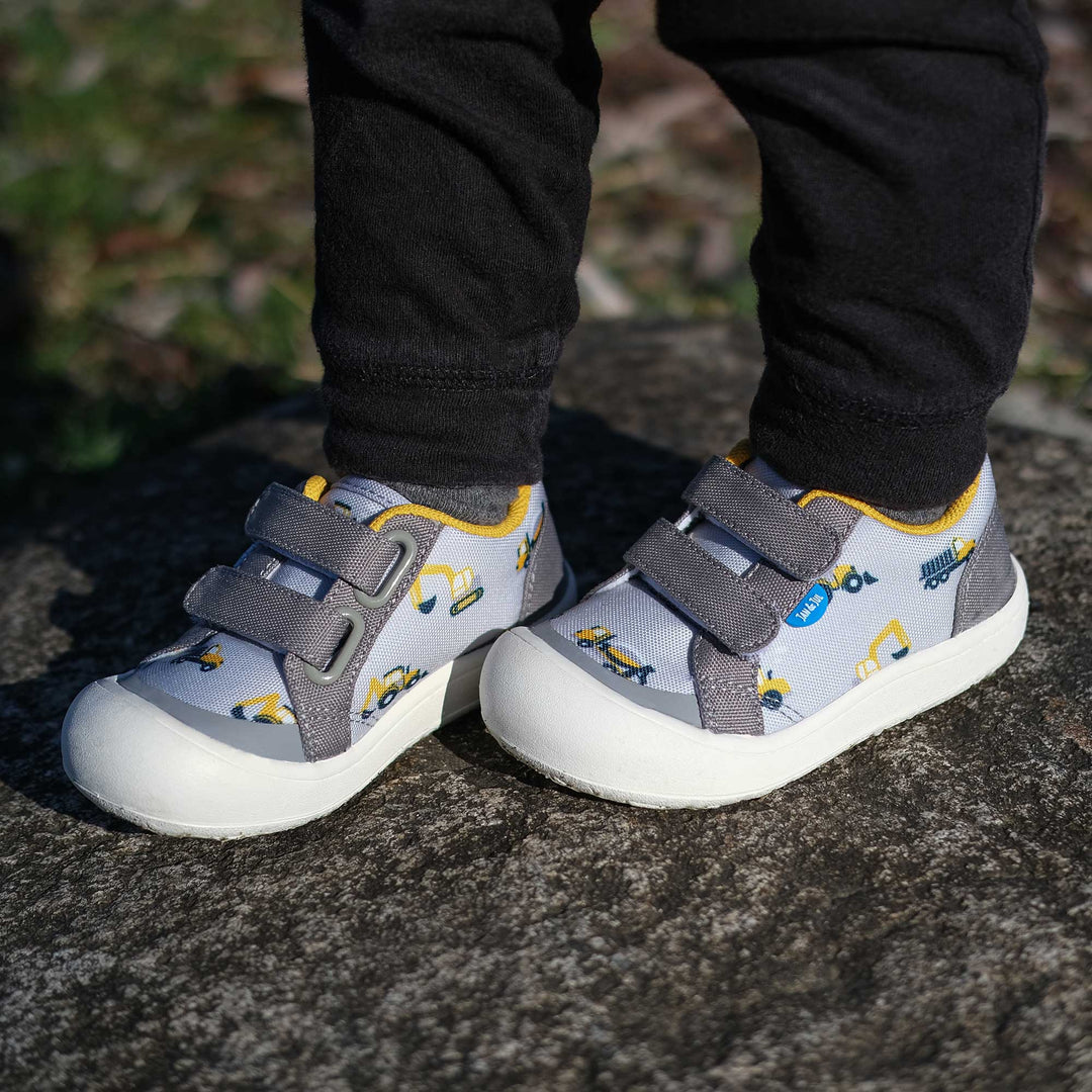 >Jan & Jul Kids Toddler Mini Canvas Sneakers - Grey Construction