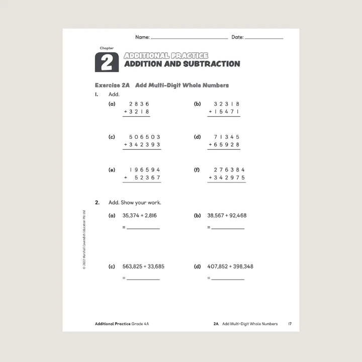 Singapore Math Primary Mathematics Additional Practice 4A