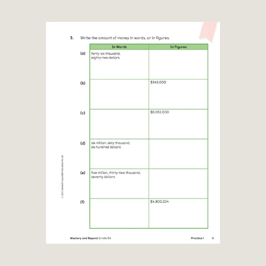 >Singapore Math - Primary Mathematics Mastery and Beyond 5A