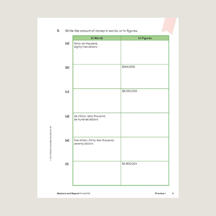 >Singapore Math - Primary Mathematics Mastery and Beyond 5A