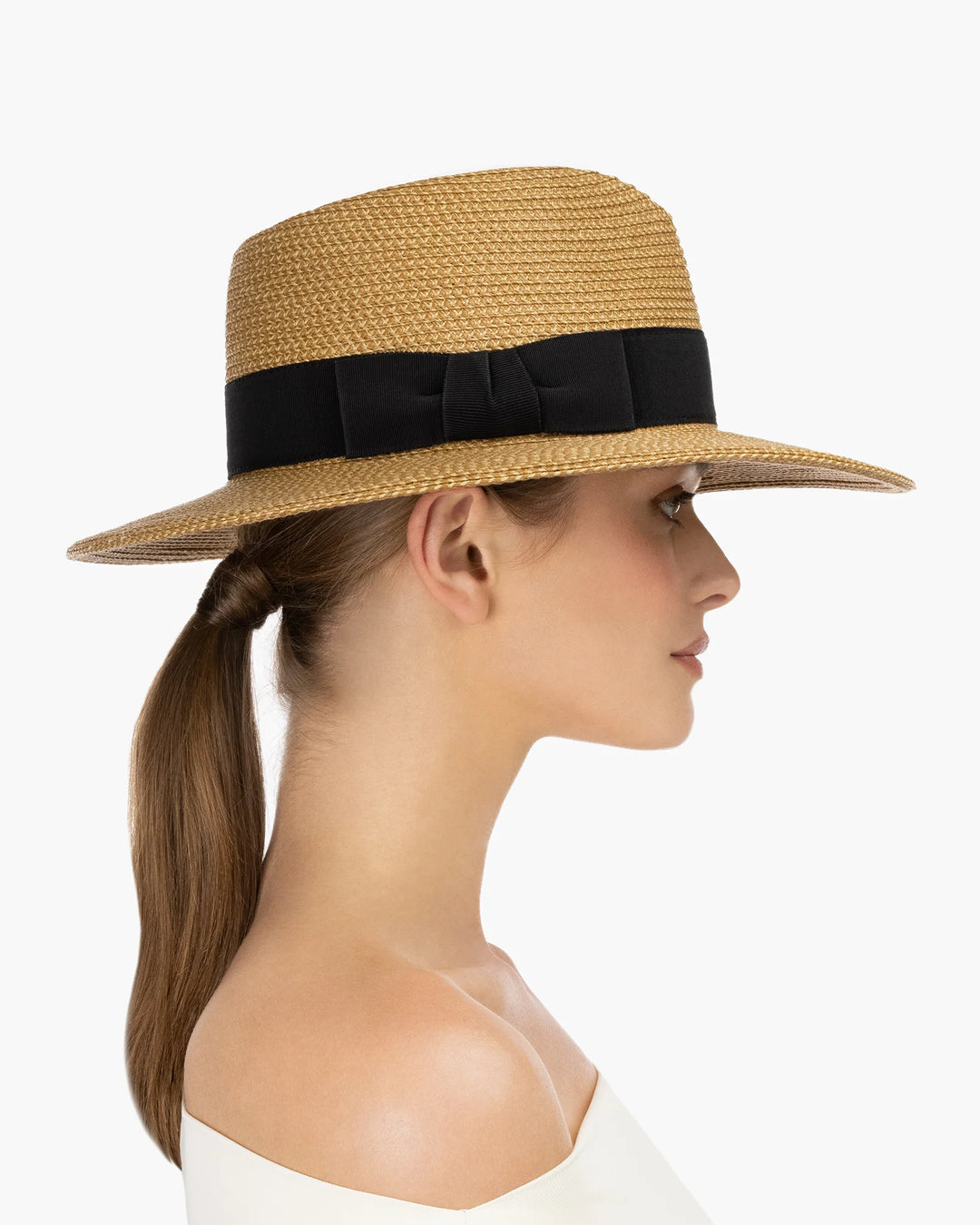 Eric Javits Squishee Instinct Straw Hat - Natural Black