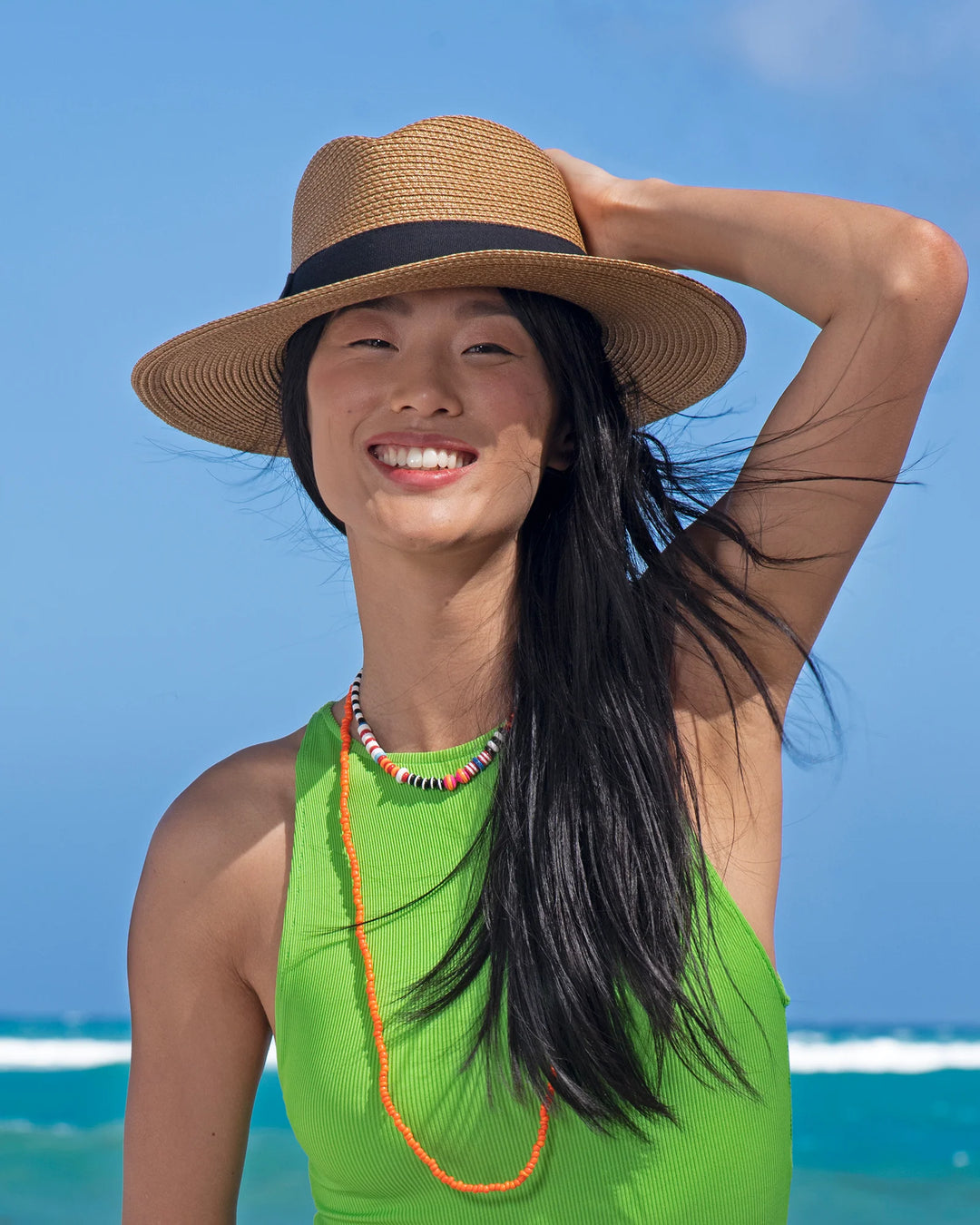 Eric Javits Squishee Instinct Straw Hat - Natural Black